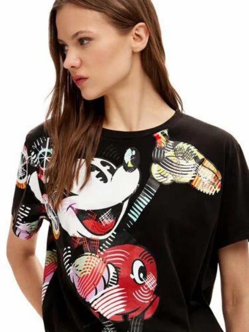 T-shirt Nera Mickey