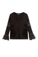 Maglia nera manica lunga TS AMELIA freeshipping - EMME Trends