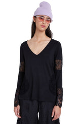 Maglia nera manica lunga TS AMELIA freeshipping - EMME Trends