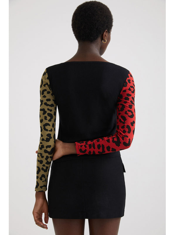 Maglia nera Animalier Ibory freeshipping - EMME Trends