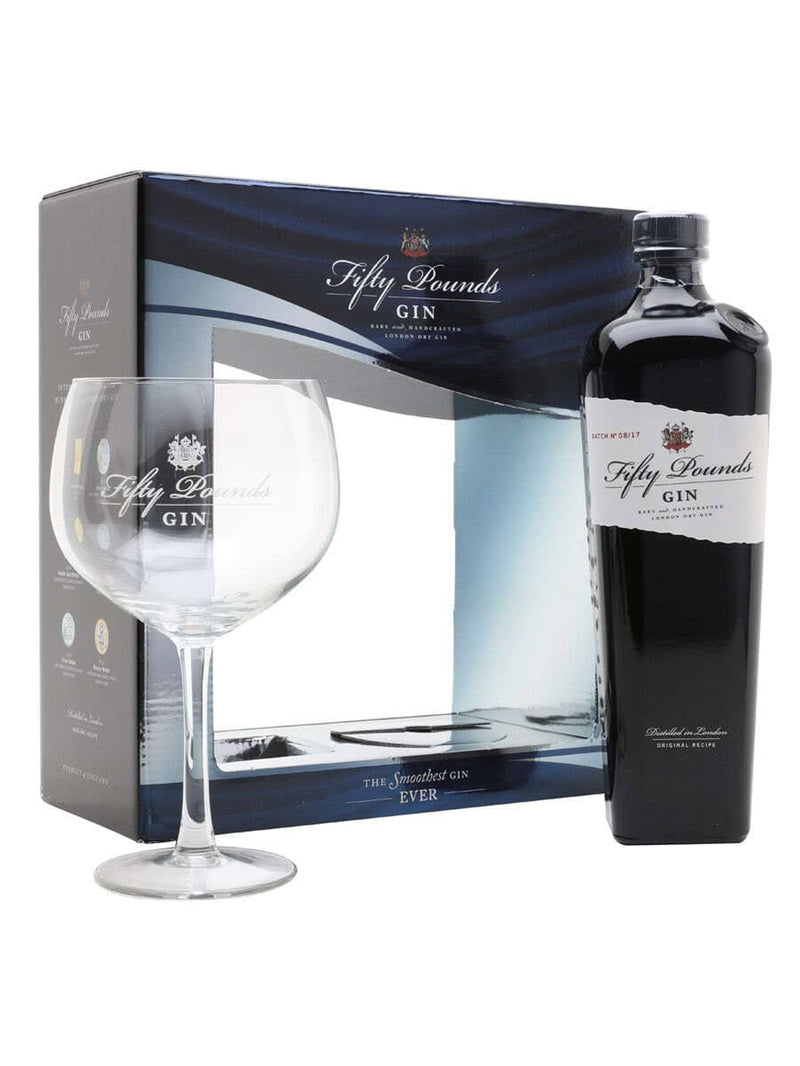 Gin Fifty Pounds Box Glass 70 cl freeshipping - EMME Trends