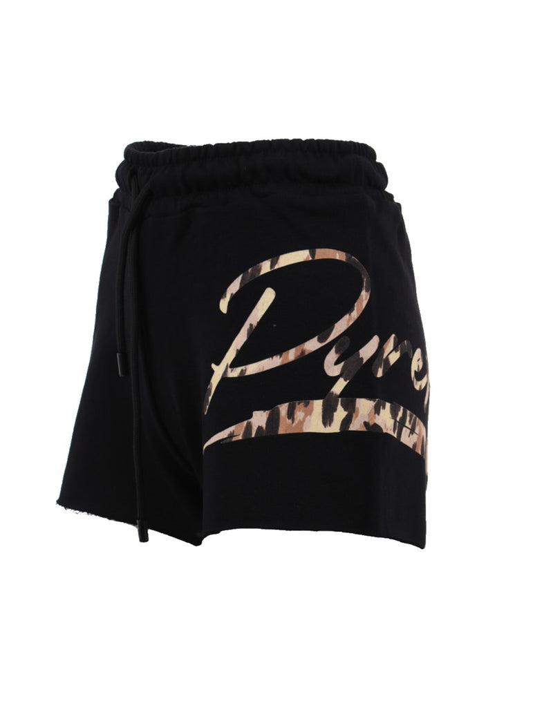 Shorts Nero Felpa Animalier freeshipping - EMME Trends