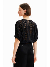 Blusa Nera Pizzo Lucca