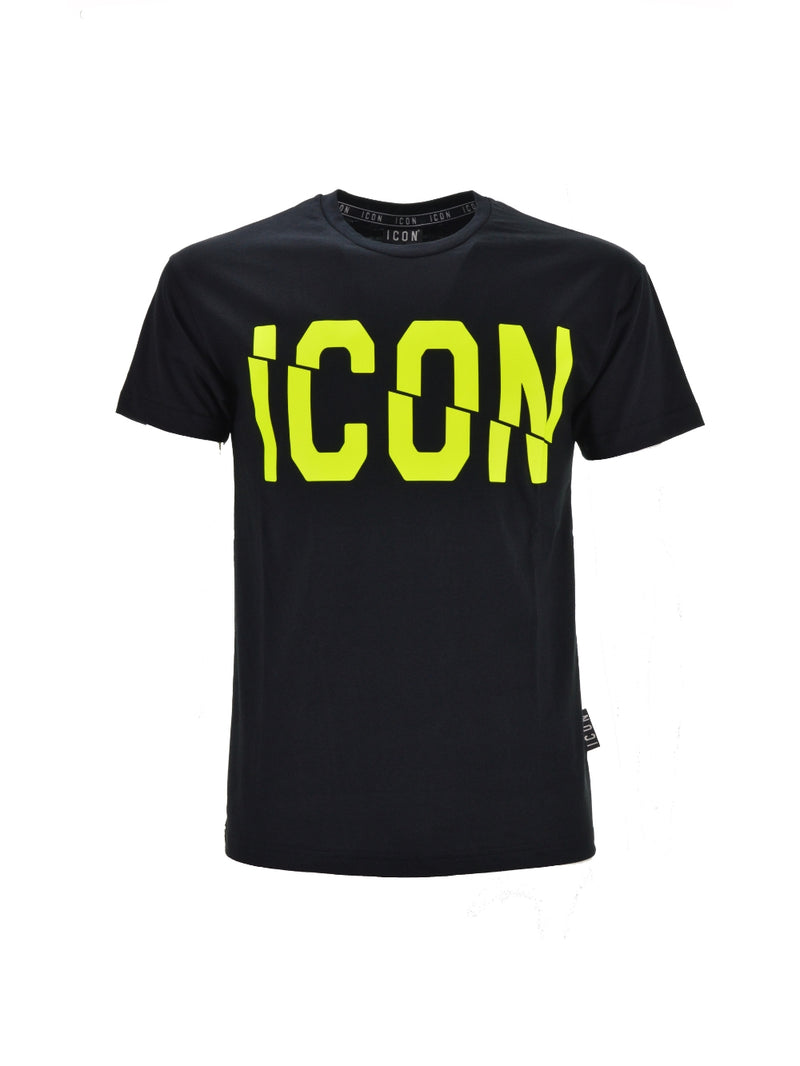 T-shirt Nera Logo Fluo Icon