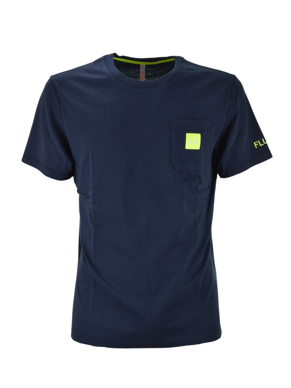 T-shirt Blu Pocket Fluo